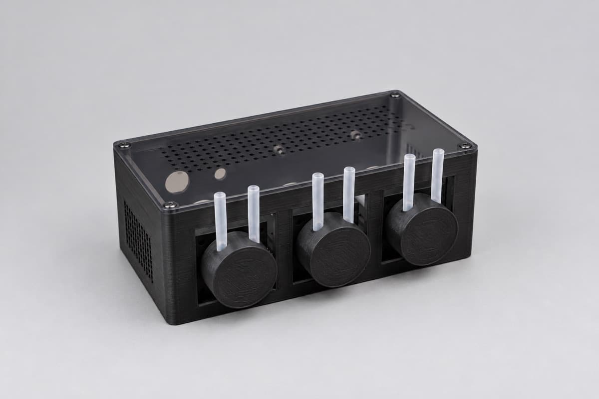 Render of the printed doser enclosure