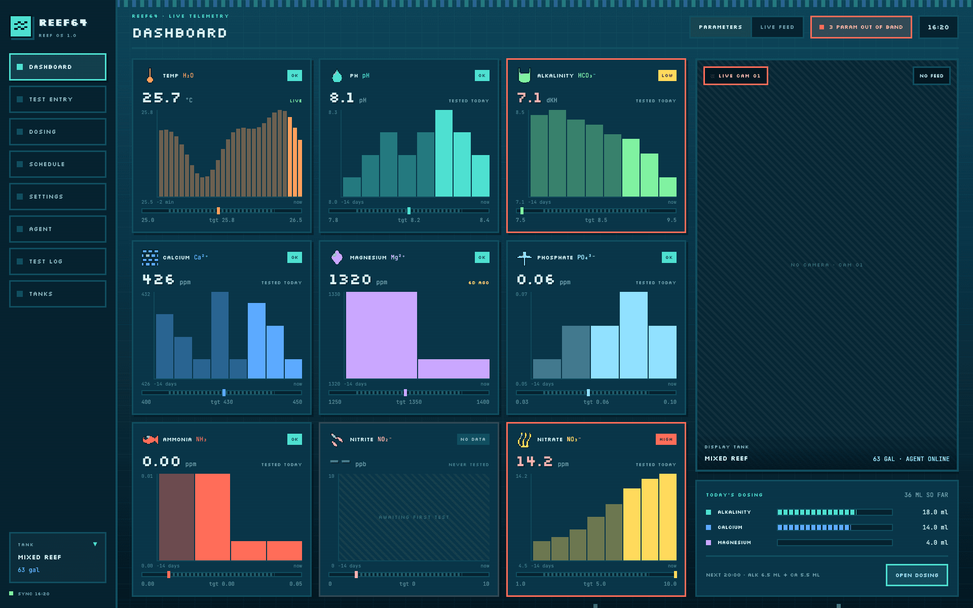 REEF64 dashboard